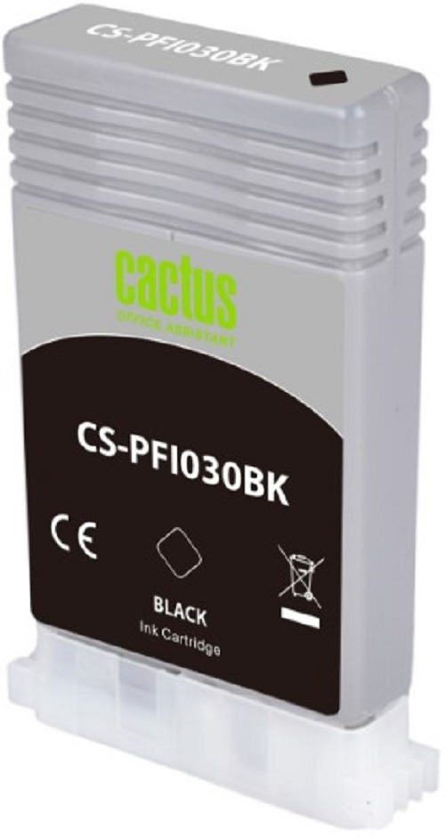 Картридж струйный Cactus PFI-030BK черный пигментный (55мл) для Canon imagePROGRAF TA-20/30
