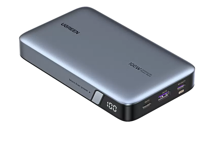 Аккумулятор внешний UGREEN PB720 25188 20000mAh PD 100W, серый