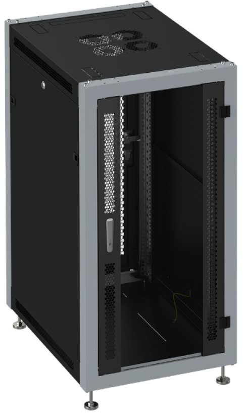 Шкаф напольный 19, 33U SYSMATRIX SL 6633.913 600x600x1600mm (ШхГхВ) передняя дверь стеклянная, задняя дверь перфорированная, поворотная ручка с замко