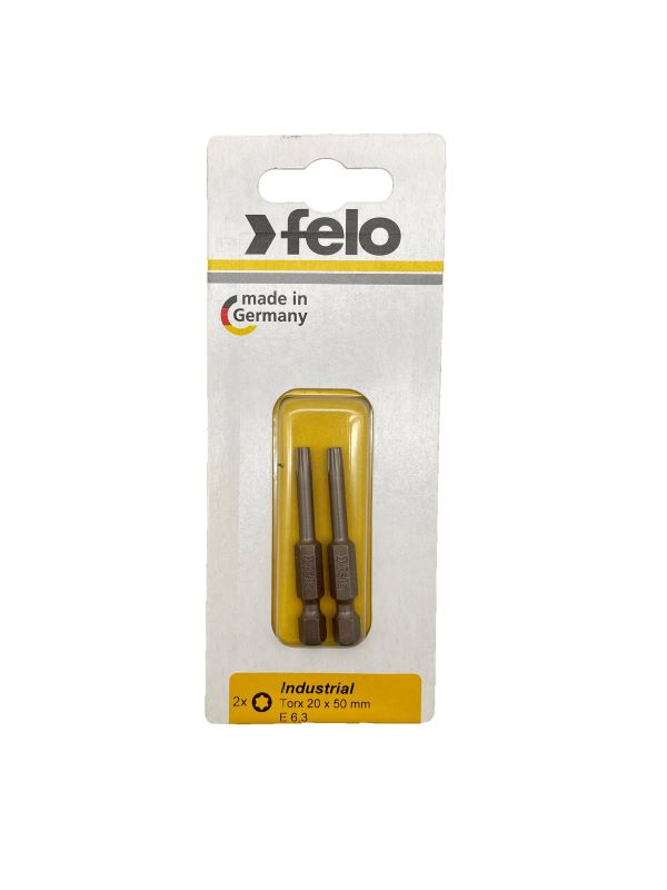 Бита Felo 03620536 Е6,3 TX20х50, серия Industrial, 2 шт в блистере