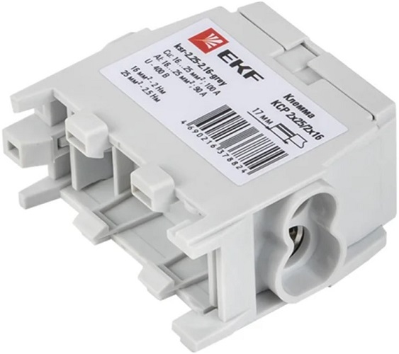 Клемма распределительная EKF ksr-2.25-2.16-grey КСР с двойным винтом 2x25/2x16 серая