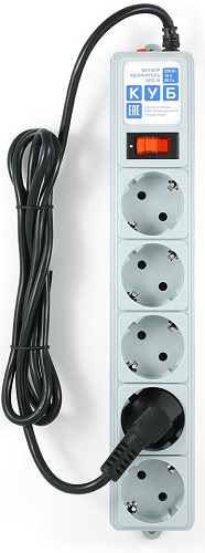  Сетевой фильтр Power Cube SPG-B-6 1.9 м, 5 розеток, серый