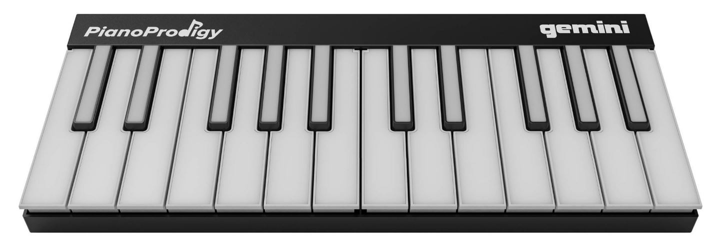 Клавиатура MIDI Gemini GPP-101 PianoProdigy 24 клавиши с RGB подсветкой для обучения, Bluetooth, встроенный аккумулятор
