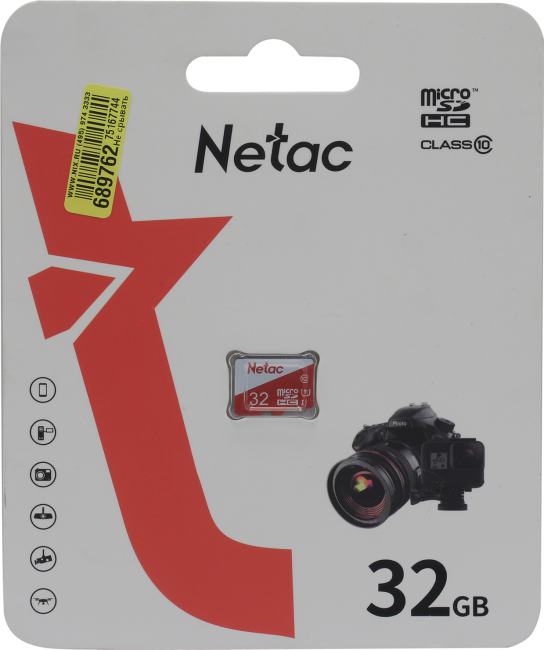 Карта памяти MicroSDHC 32GB Netac NT02P500ECO-032G-S P500 Eco Class 10 без адаптера