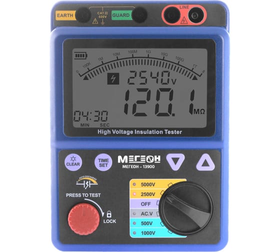 Измеритель МЕГЕОН 13900 сопротивления изоляции (мегаомметр)