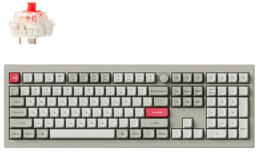 Клавиатура Wireless Keychron V6 Max V6M-R1-RU Retro, Red св.