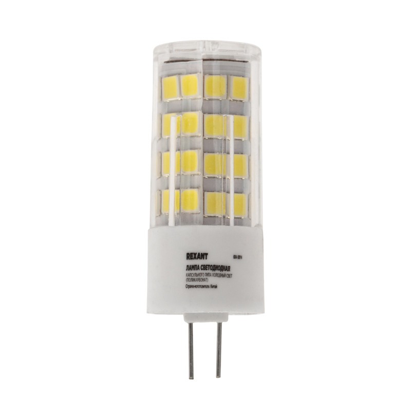 Лампа светодиодная Rexant 604-5014 капсульного типа JD-CORN G4 230В 5,5Вт 6500K холодный свет (поликарбонат)