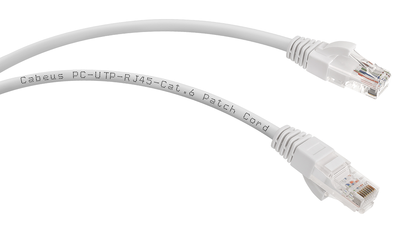 Кабель патч-корд U/UTP 6 кат. 1м Cabeus PC-UTP-RJ45-Cat.6-1m-WH неэкранированный, белый