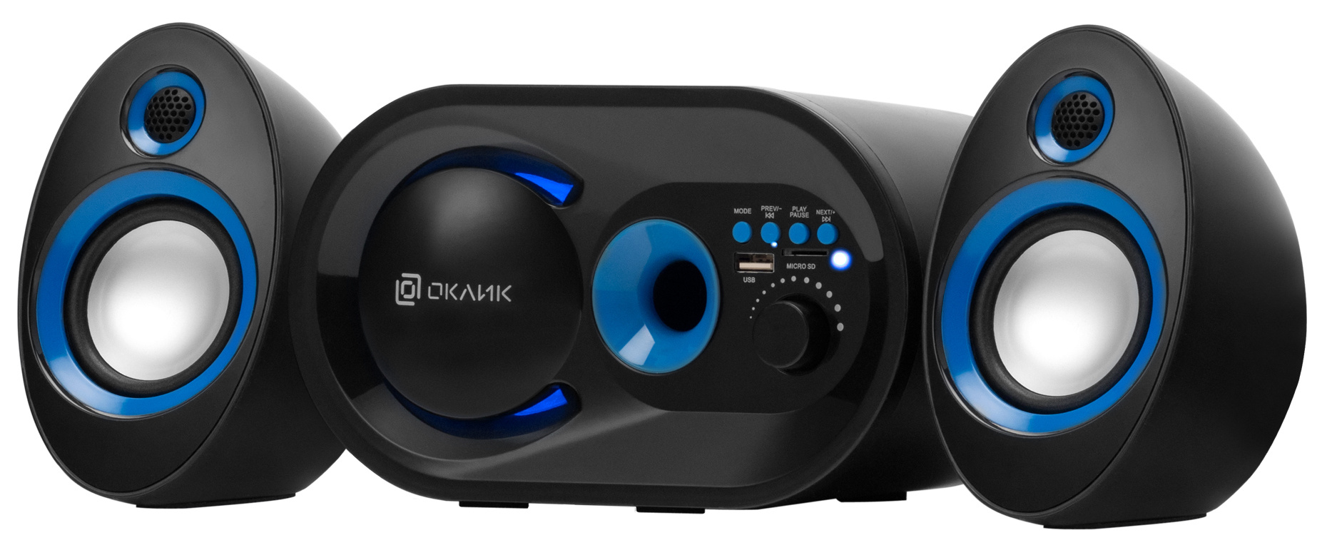 Компьютерная акустика 2.1 Oklick OK-433 2071BKT 15Вт, BT, черный