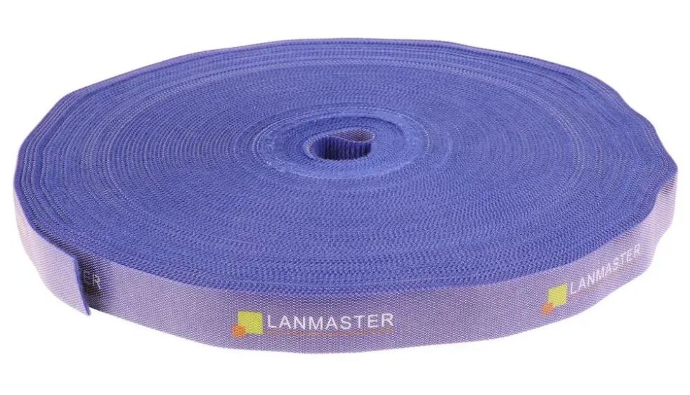 Рулон липучки Lanmaster LAN-VCM30M-BL шириной 20 мм, 30 м, синий