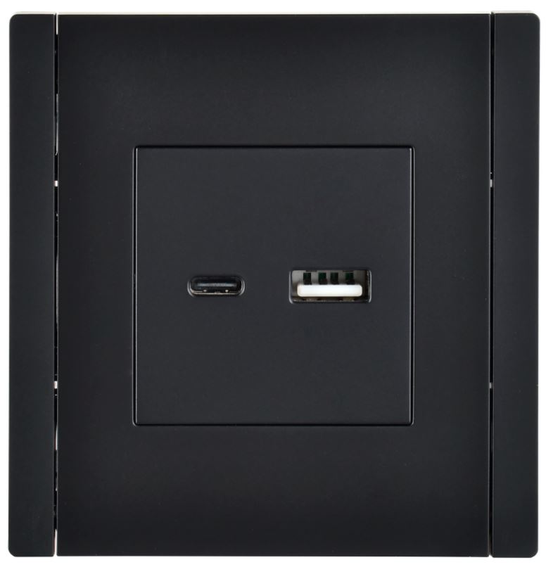 Розетка USB IEK FP-U22-D31-K02 FORTE&PIANO тип A+тип C 3,1А FP150 черный