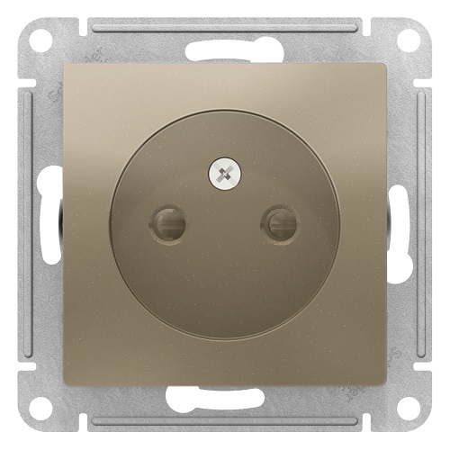 Розетка Schneider Electric ATN000549 AtlasDesign, без заземления, со шторками, 16А, механизм, шампань