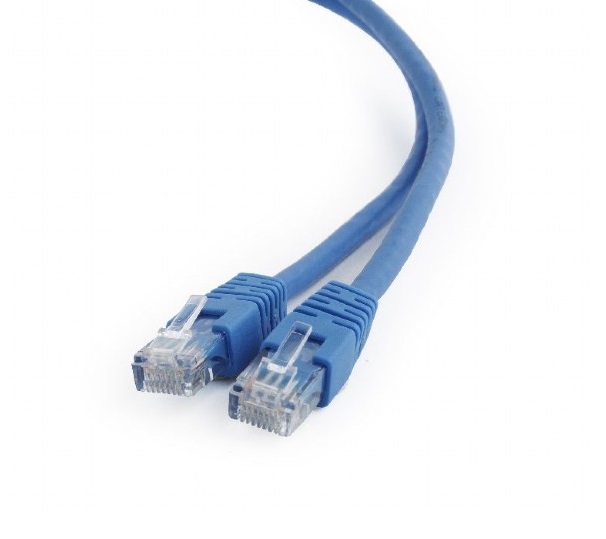 Кабель патч-корд U/UTP 6 кат. 0,25м Cablexpert PP6U-0.25M/B литой, многожильный, синий