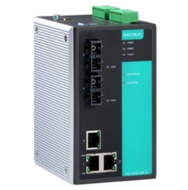 Коммутатор управляемый MOXA EDS-505A-SS-SC 3x10/100 BaseTx ports, 2 single mode 100BaseFx, SC