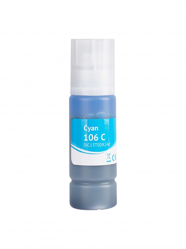 Контейнер с чернилами Sakura C13T00R240 (106 C) для Epson EcoTank ET-7700/7750;L7160/L7180, голубой, водорастворимый тип, 5000 к.