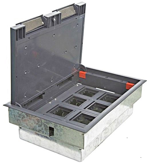 Люк Ecoplast 70083 LUK/8 в пол на 8 постов с суппортом и коробкой (45х45мм) 70080+70180, сталь