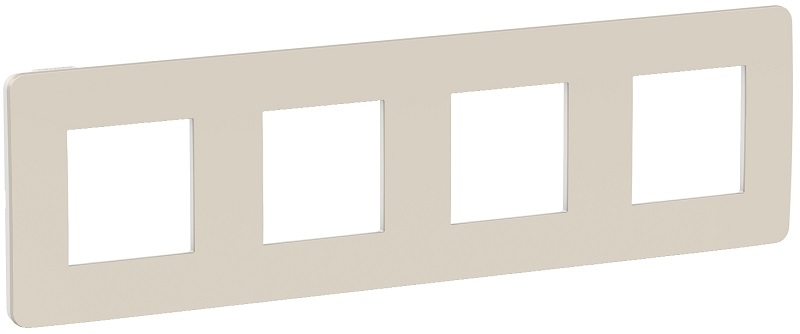 Рамка Schneider Electric NU280824 Unica Studio, шампань/белая, 4-ная