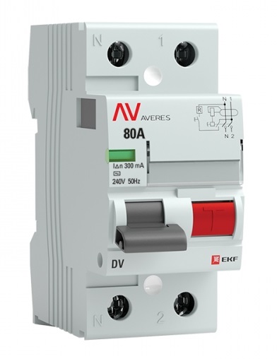 УЗО EKF rccb-2-80-300-ac-av DV 2P 80А/300мА (AC) AVERES
