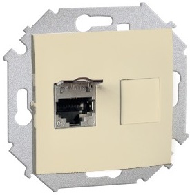 Розетка Simon 1591563-031 компьютерная RJ45 кат.6A (АМР, FTP), слоновая кость