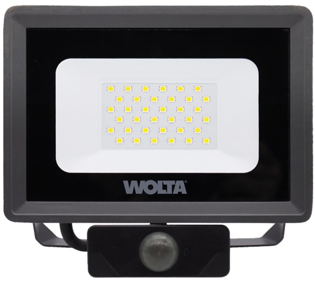 Прожектор светодиодный WOLTA WFL-30W/06S 30Вт 5700K IP65 с Датчиком