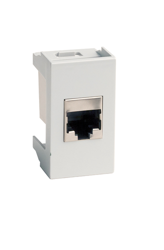 Розетка DKC 45148 компьютерная RJ45/8P8C кат.5e, экран, 1 модуль, серая (разъем про-ва Hyperline), Viva
