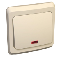 Выключатель Schneider Electric BC10-005K Этюд 1-клавишный, с подсветкой, скрытый, 10 А, 220/250 В, IP20, в сборе (сх.1) (кремовый)