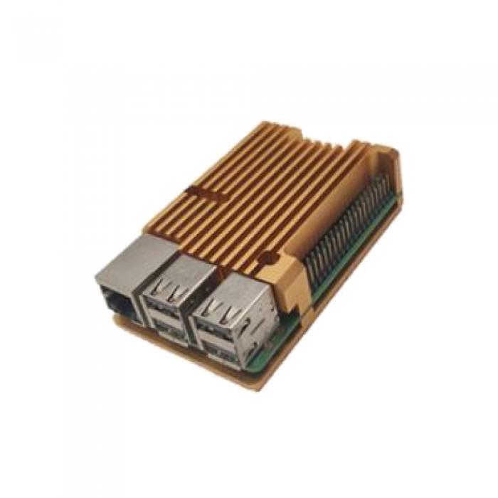   Xcom-Shop Корпус ACD RA506 Metal Aluminum Case for Raspberry Pi 4B, Gold