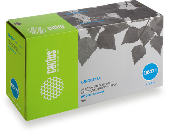 Картридж Cactus CS-Q6471A для принтеров HP Color LaserJet 3600, голубой, 4000 стр