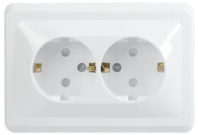 Розетка IEK ERV24-K01-16-DM 2-м СП Вега РСш12-3-ВБ с заземл. контактом и защ. штор 16А белая