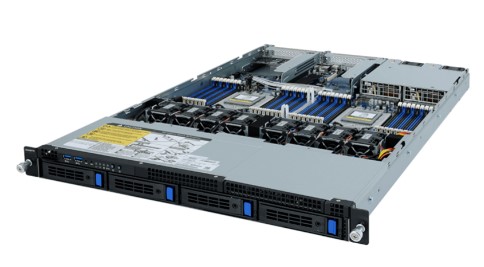 Серверная платформа 1U GIGABYTE R182-Z90 (2*SP3, 32*DDR4 (3200), 4*2,5 SATA/SAS HS, 2*PCIe, M.2, 1200W 80+ Platinum, 2*USB 3.0, VGA)