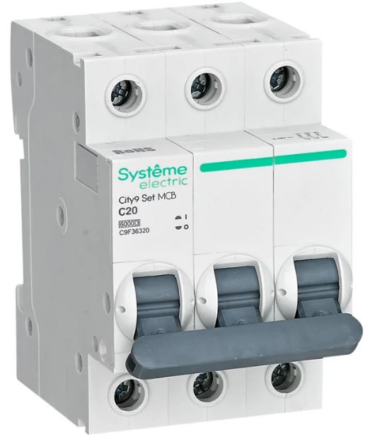 Автоматический выключатель Systeme Electric C9F36320 City9 Set С 20А 3P 6kA 400В