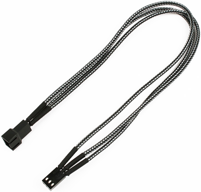 Удлинитель Nanoxia NX3PV3EC 3-pin, 30см, индивидуальная оплетка, карбон