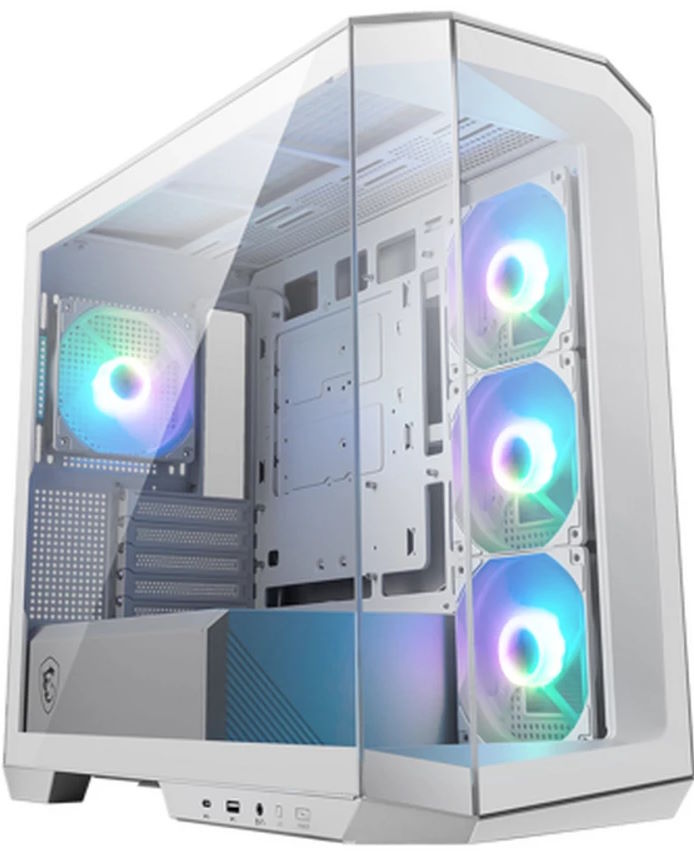 Корпуса MSI  Xcom-Shop Корпус mATX MSI Pano M100R PZ White 306-7G24W21-809 белый без БП боковая панель из закаленного стекла USB 3.2 Gen1 USB 3.2 Gen2 Type-C