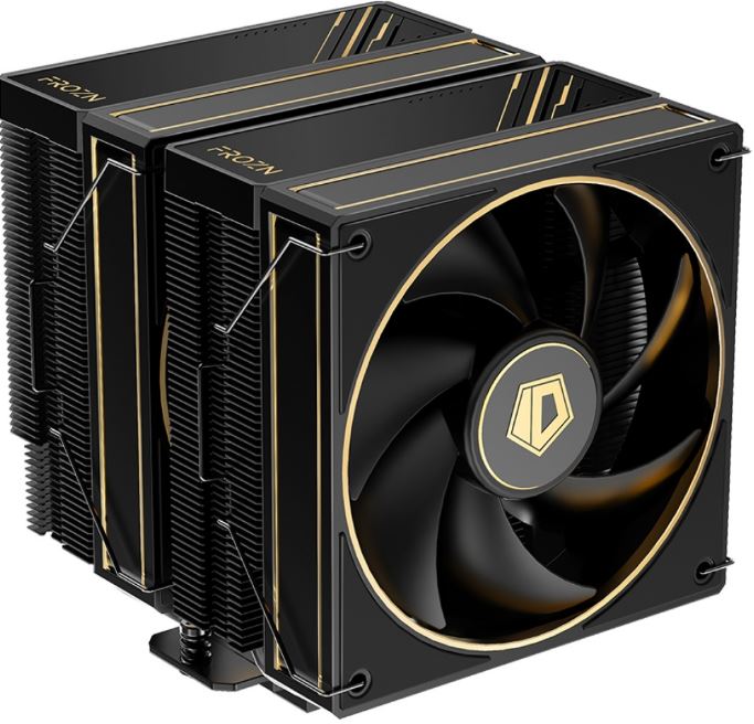 Кулеры для CPU Ice Hammer,ID-Cooling  Xcom-Shop Кулер ID-Cooling FROZN A620 GDL LGA1700/1200/115X/AM5/AM4 (TDP 260W, 2*120mm, черно-золотой, 500-2000rpm, 78CFM, 29.9dBA, 4-pin PWM) RET