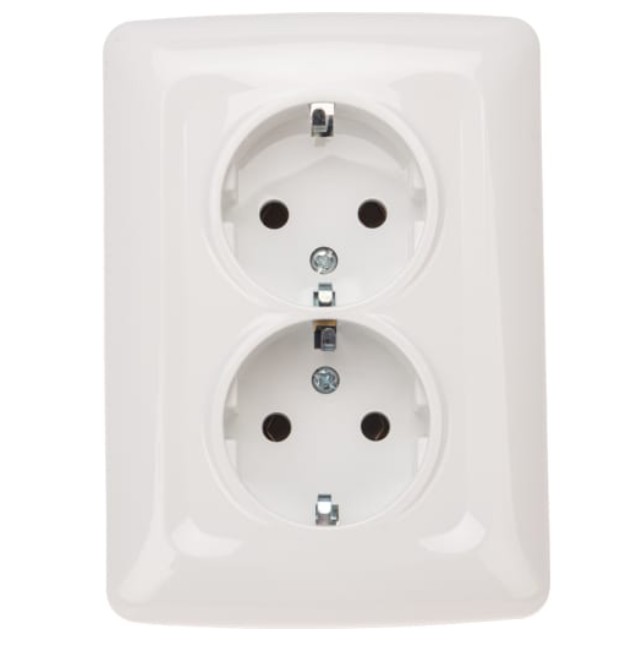 Розетка KRANZ KR-78-0220 DEA 2-ая керамика с/з с/у 16А белая