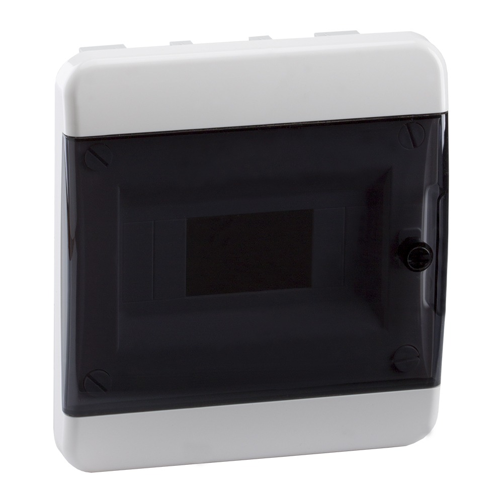 Корпус КЭАЗ 117940 пластиковый встраиваемый OptiBox P-BVK-2-08-IP41 прозрачная черная дверь