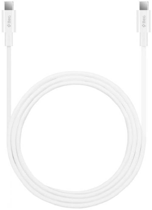 Кабель интерфейсный TTEC 2DK49B USB-C - USB-C 100W PD Fast Charge. Длина: 150 см. Цвет: белый