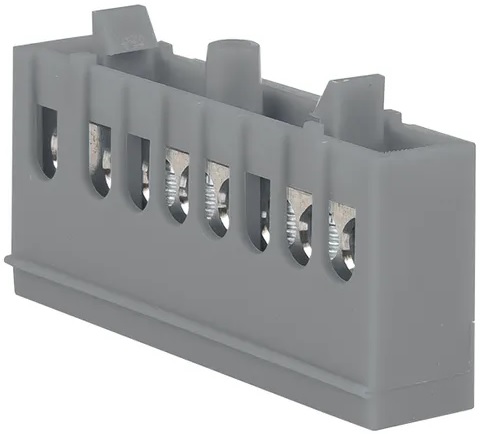 Шина EKF sn0-63-8-is фаза L (6x9мм) 8 отв. латунь серый изолир. корп. на DIN-рейку