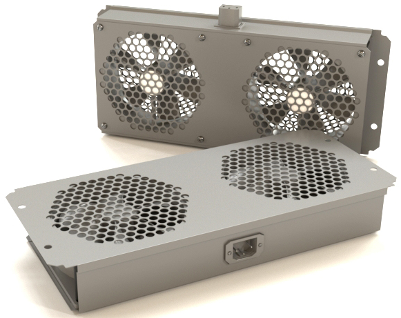 Вентиляторные модули Вентиляторный модуль Hyperline TFAB-T2FR-RAL7035 потолочный с 2-мя вентиляторами для установки в шкафы серий TTB, TTR, TWB, TWL, с подшипниками и креп