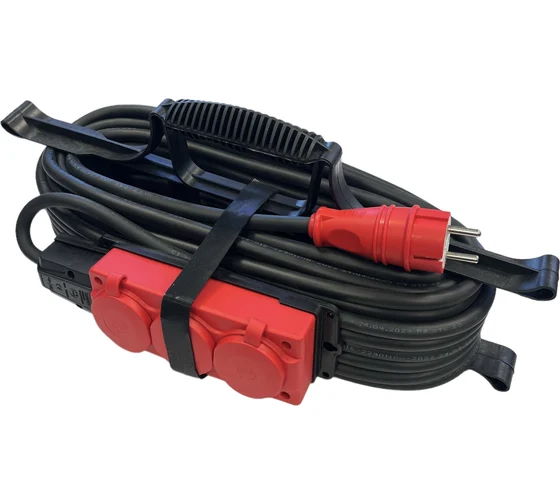 Удлинитель силовой iTOK i-CONNECT-COLOR-SUR-KG-215-3-54-40-RED тип SUR серии iCONNECT COLOR на рамке без земли КГтп-ХЛ 2х1,5 мм 3 гнезда IP54 ГОСТ цве