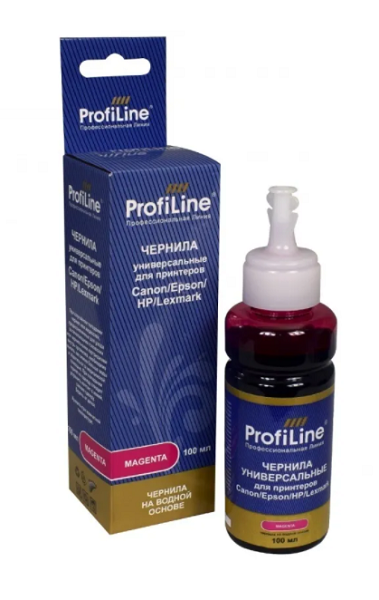 Чернила ProfiLine PL_INK_U_M_100ml для принтеров Canon/Epson/HP/Lexmark универсальные на водной основе Magenta 100 мл