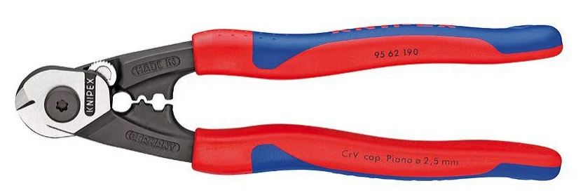 Тросорез Knipex KN-9562190 компактный L-190мм зоны для обжимки концевых гильз