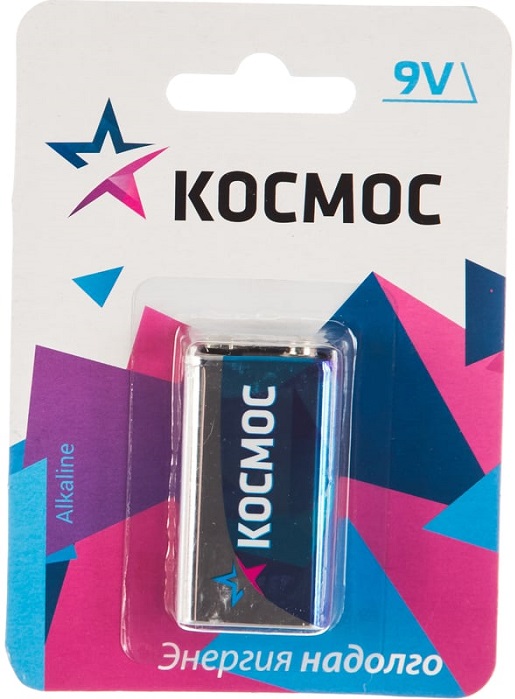 Батарейка Космос KOC6LR61MAX1BL алкалиновые, 1 шт, 9В (6LR61, 6F22, PP3)