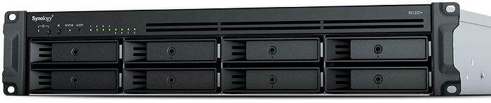 Сетевое хранилище Synology RS1221RP+ 8x3.5/2.5 SATA,RAID 0/1/5/6/10/JBOD, 4xGbLAN, 2xUSB3.2Gen1, 1xeSATA, 2U, 2xRPS, без HDD