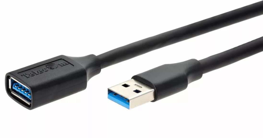Кабель интерфейсный USB 3.0 Telecom TUS708-0.5M удлинительный USB3.0 A(M)/(F), черный, 0.5m