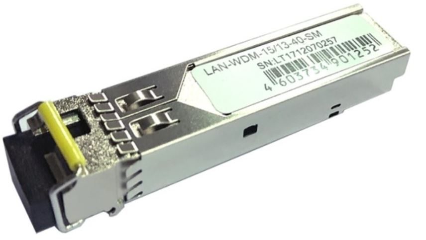 Модуль SFP Lanmaster LAN-WDM-15/13-40-SM BIDI , 1.25G, 1550nm / 1310nm, 40 km, LC, DDM