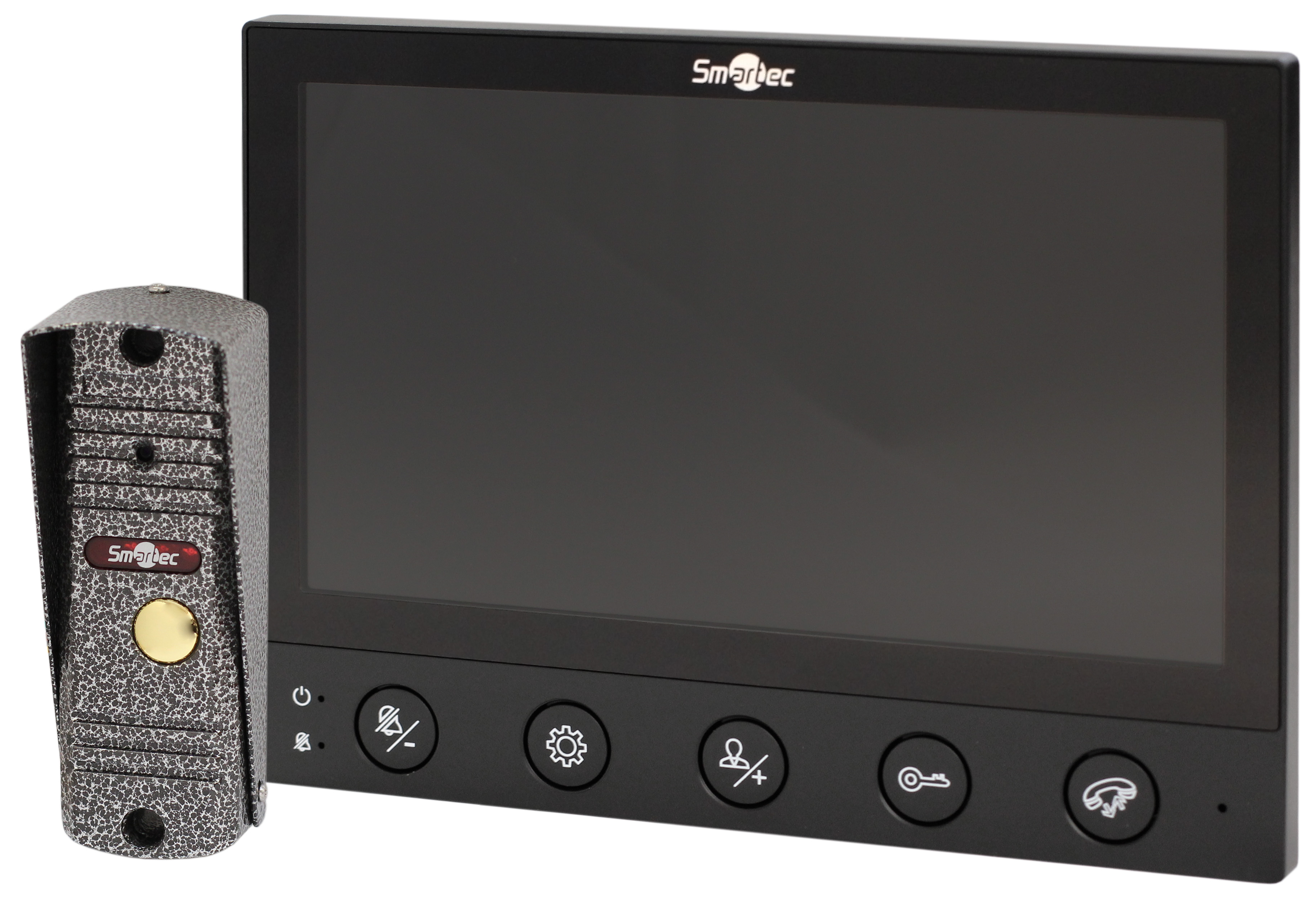 Комплект Smartec ST-MS607HS-BK монитор видеодомофона 7 AHD и панель вызова 1080P, 4-х проводная линия связи, поддержка 2-х панелей вызова