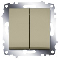 Выключатель ABB 619-011400-202 Cosmo двухклавишный, 10А, 250В, IP20 (титаниум)