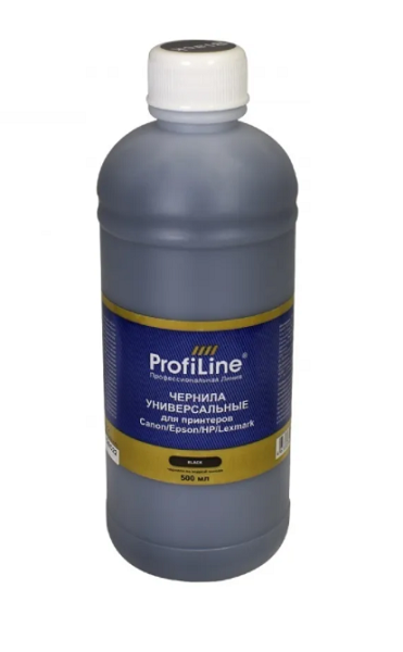 Чернила ProfiLine PL_INK_U_C/E/H/L_BK_500ml для принтеров Canon/Epson/HP/Lexmark универсальные на водной основе Black 500 мл ProfiLine