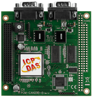 Плата ICP DAS PCM-CAN200-D CR 2-Port Isolated Protection CAN Communication PCI-104 Module with 9-pin D-sub connector (Ro